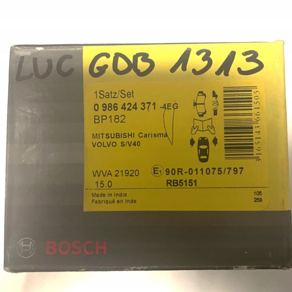 Bosch 0 986 424 371 комплект тормозных колодок, дисковые тормоза