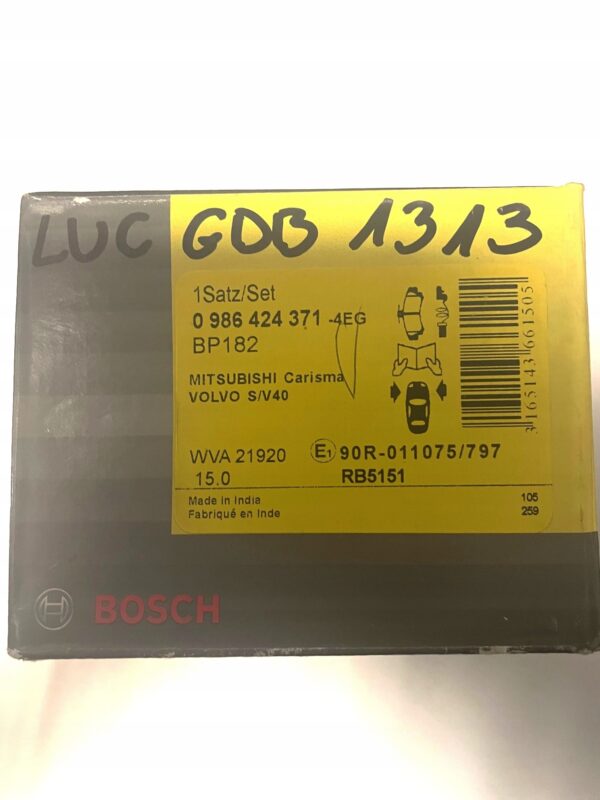 Bosch 0 986 424 371 комплект тормозных колодок, дисковые тормоза