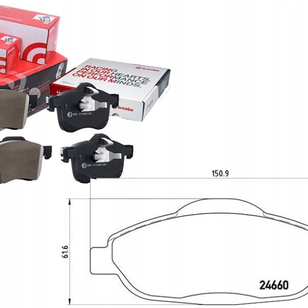 Brembo P 61 101 набор тормозных колодок, дисковые тормоза