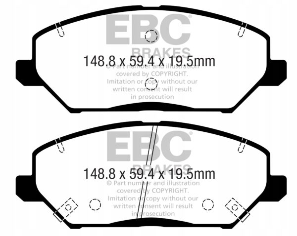 Тормозные колодки EBC BRAKES Green stuff-dp22362-передние