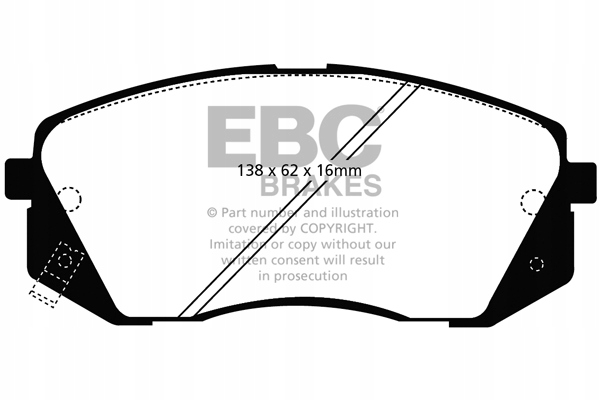 Спортивные тормозные колодки EBC BRAKES Yellow stuff-dp41809r-спереди