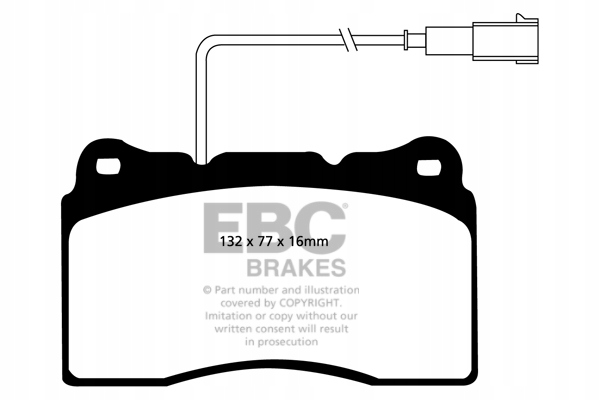 Спортивные тормозные колодки EBC BRAKES Yellow stuff-dp41536r-спереди