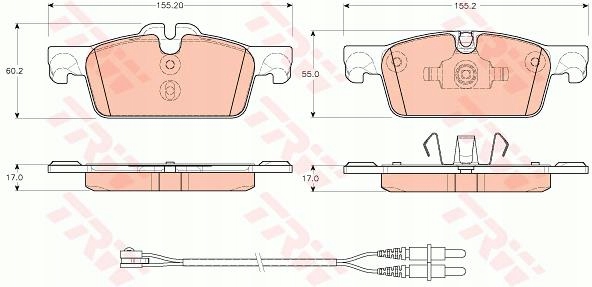 ТОРМОЗНЫЕ КОЛОДКИ ПЕРЕДНИЕ С ДАТЧИКОМ GDB1929 TRW