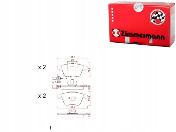Zimmermann 23763.200.1 комплект тормозных колодок, дисковые тормоза
