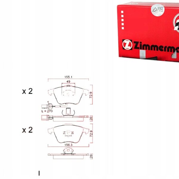 Zimmermann 23763.200.1 комплект тормозных колодок, дисковые тормоза
