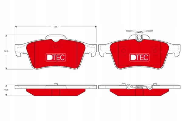 TRW ТОРМОЗНЫЕ КОЛОДКИ DTEC ЗАДНИЕ GDB1621DTE