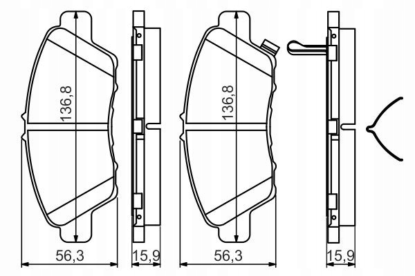 Bosch BP1483 0 986 494 562 комплект тормозных колодок Honda передние