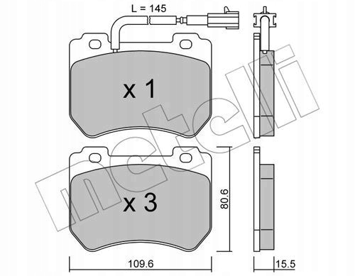 Metelli 22-0848-0 комплект тормозных колодок, дисковые тормоза
