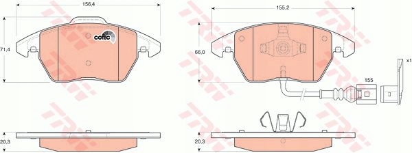 TRW GDB1550 комплект тормозных колодок, дисковые тормоза