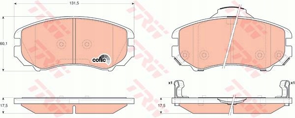 ТОРМОЗНЫЕ КОЛОДКИ ПЕРЕДНИЕ GDB3352 TRW HYUNDAI COUPE