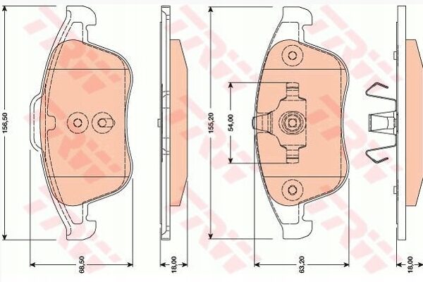 ТОРМОЗНЫЕ КОЛОДКИ ПЕРЕДНИЕ GDB1788 TRW RENAULT CLIO