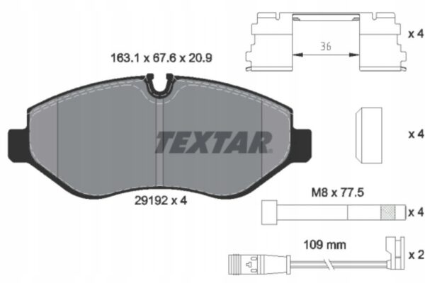 Тормозные колодки передние TEXTAR 2919202