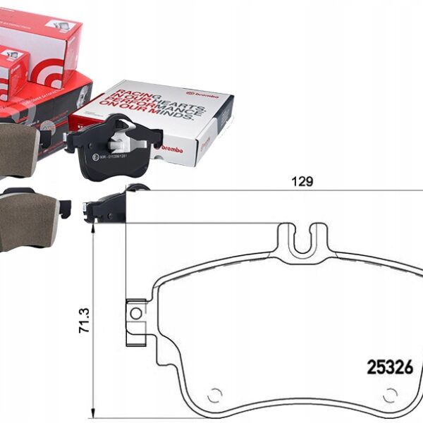 Тормозные колодки передний мост Brembo Mercedes класс A W176 B W246 CLA C117