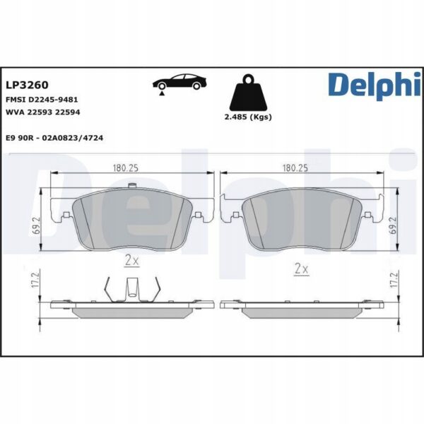 DELPHI КОЛОДКИ HAM.CITROEN JUMPY 16-