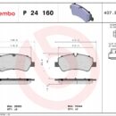 Brembo P 24 160 набор тормозных колодок, дисковые тормоза