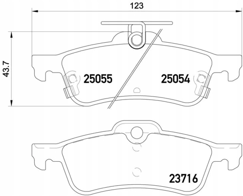 Тормозные колодки Brembo для Honda Civic 12-задний OEM P28070