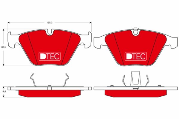 TRW ТОРМОЗНЫЕ КОЛОДКИ DTEC ПЕРЕДНИЕ GDB1498DTE